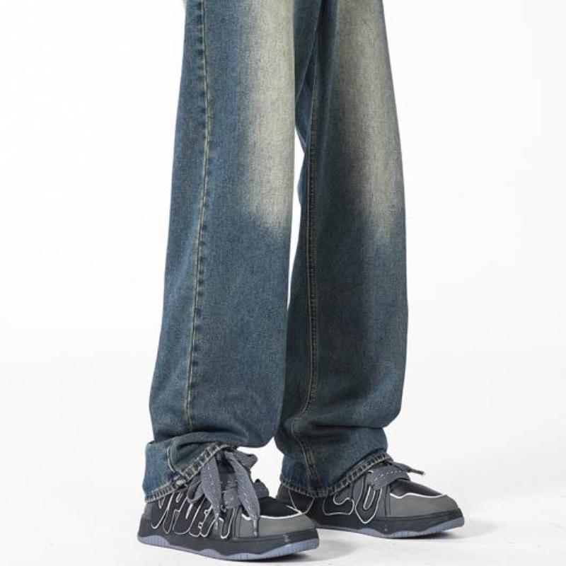 Брюки для мытья полов, джинсы больших размеров, весенне-осенние мужские свободные брюки с большими краями
