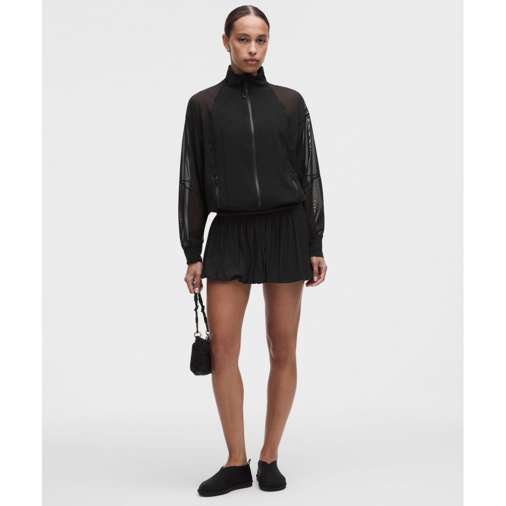 Lululemon Мини-платье 2-в-1 с пузырчатым подолом Чёрное