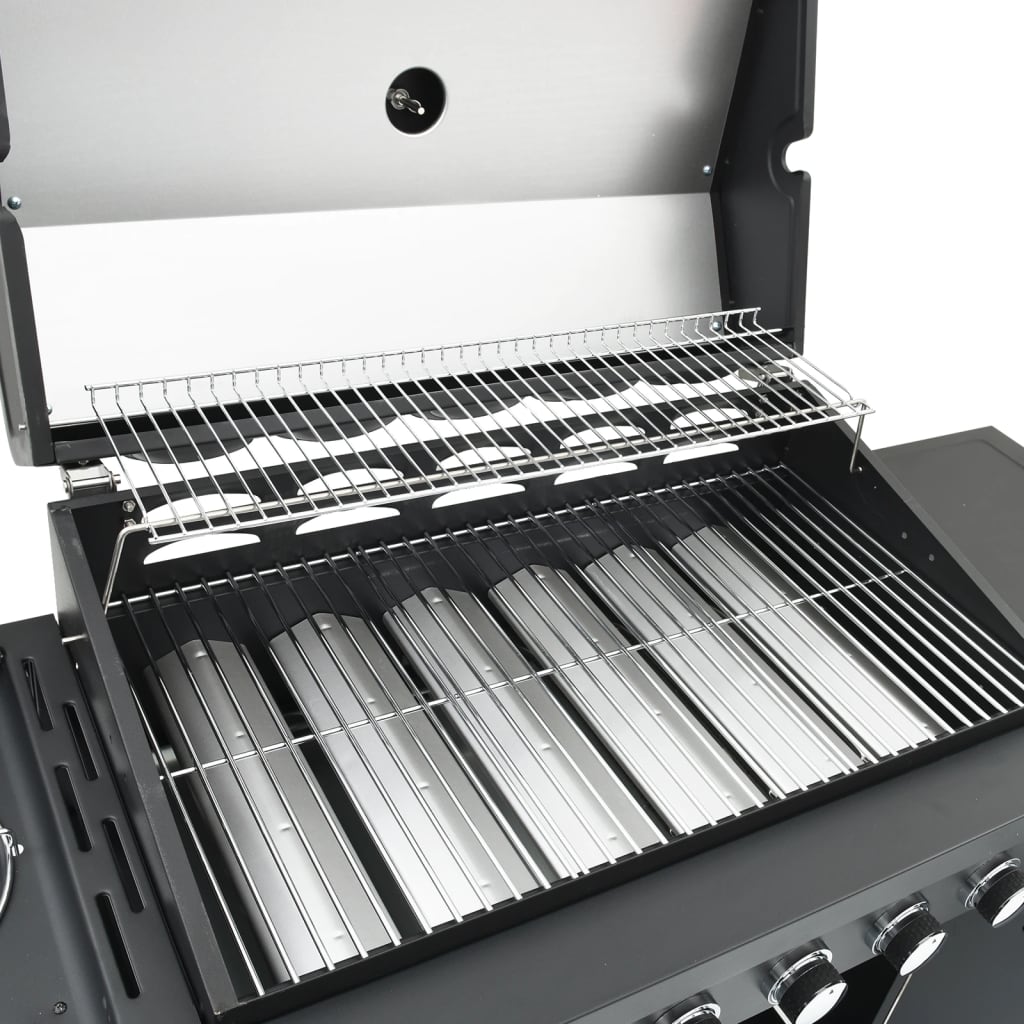 7 Burner Gas Grill in Black Powder Coated Steel