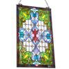 VEVOR Stained Glass Window Panel, 433 x 731 mm, Tiffany Style Hanging Transom Window Panel with Chain, Large Vertical Rectangle Stain Glass