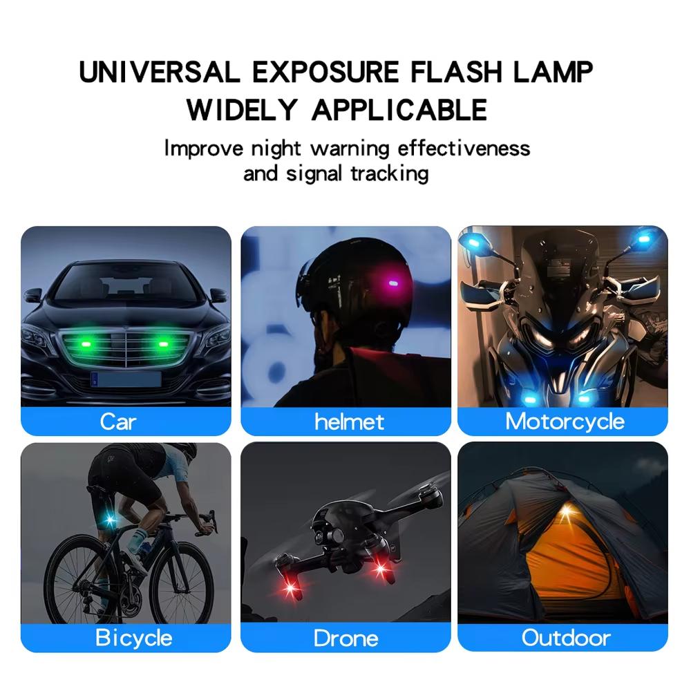 RGB Led Car Strobe Lights Motorcycle LED Flash Position Wireless Light Aircraft Airplane Helicopter Warning Lights Accessories