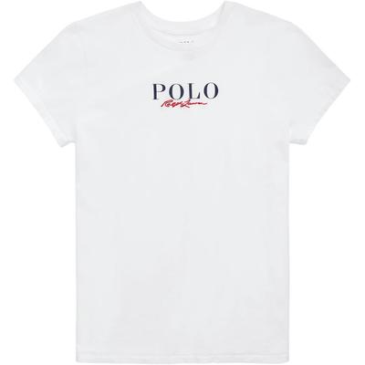 Polo Solid Logo Letter Футболка с коротким рукавом Женская футболка Белая 211847078-001