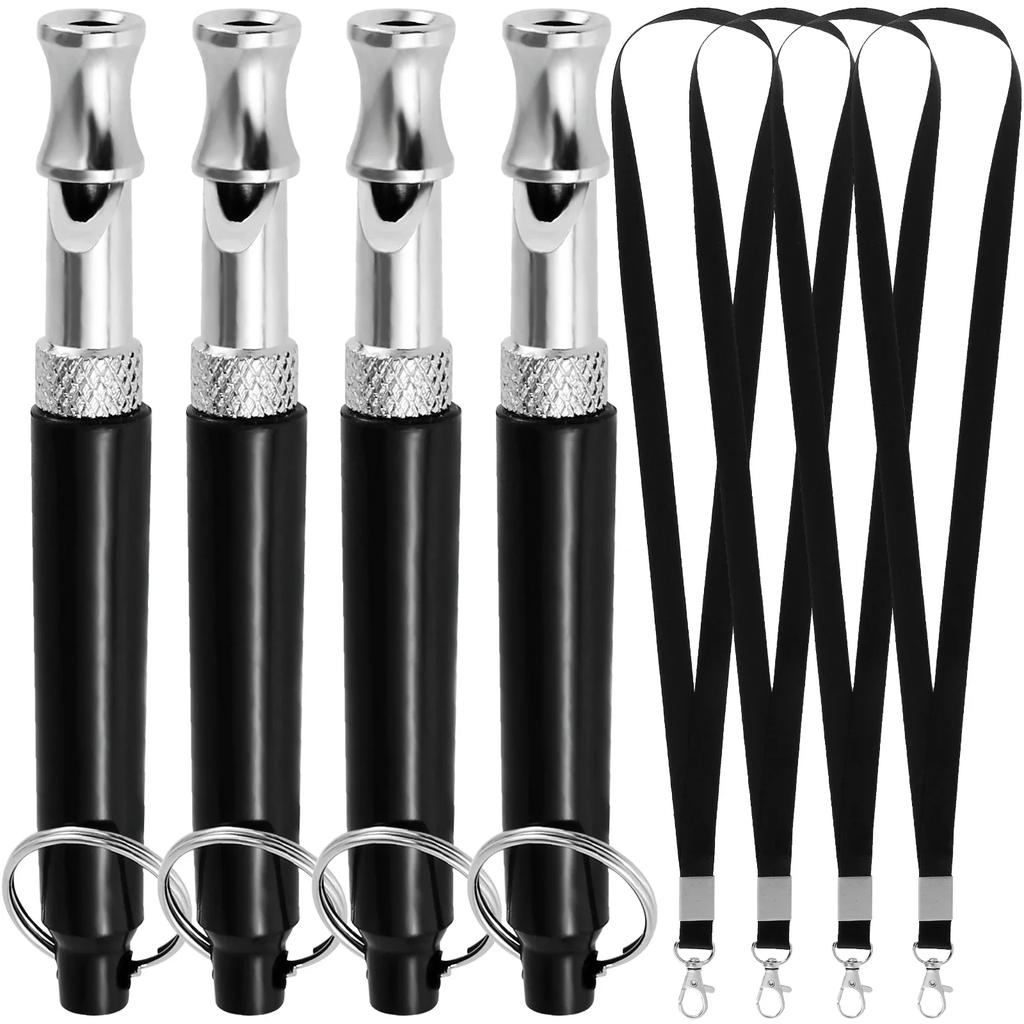 4 шт. Свисток для собак Регулируемый тренировочный ультразвуковой свисток для щенков со шнурком для прекращения лая Свисток для отпугивания лая Контроль собаки