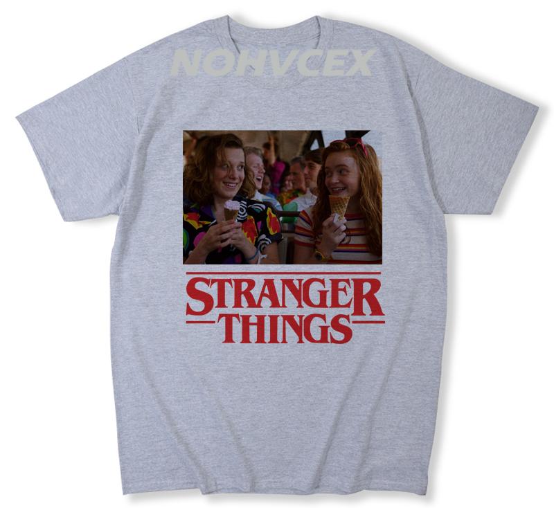 Cartoon Print T Shirt Men Hip Hop Casual Cotton Tee Shirt Stranger Things Tops Male