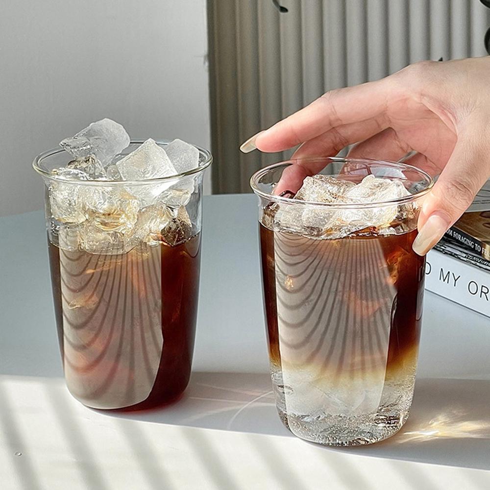 420ml Transparent Glass Coffee Mug Breakfast Mug Latte Cup High Borosilicate Glass Cup Beer Milk Water Cocktail Drinking Mugs