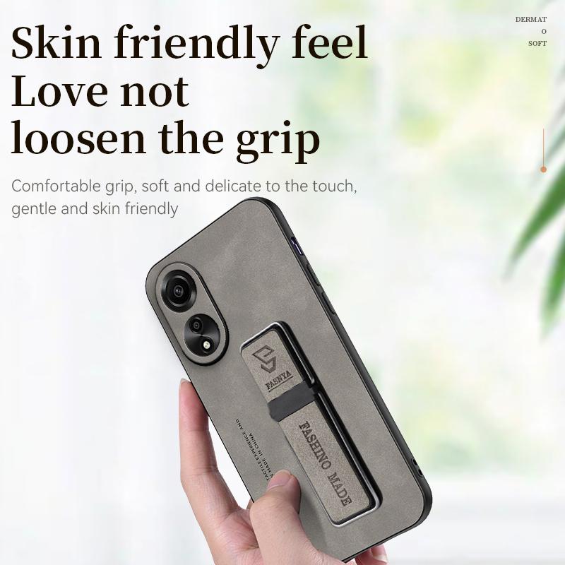 Чехол из искусственной кожи из овчины для OPPO A78 A58 A38 A97 A96 A94 A76 A74 A57 A52 A36 A1 A16 A17 A17K Find X7 X6 X5 X3 X2 Pro, чехол с кронштейном для телефона
