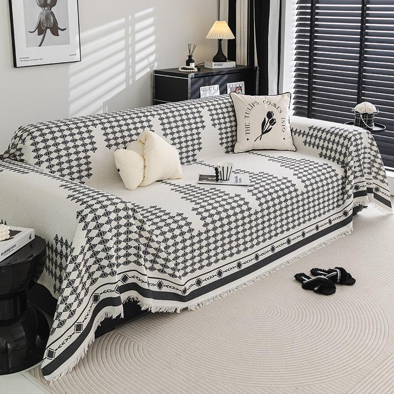 Новый печатный высококачественный однотонный диван Ins Nordic Полотенце Полное покрытие Полное покрытие Диванная подушка Чехол для дивана Ткань Чехол для дивана