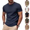 Men's Summer Solid Color Round Neck Short Sleeve Top Men's Casual Fashion Shirt