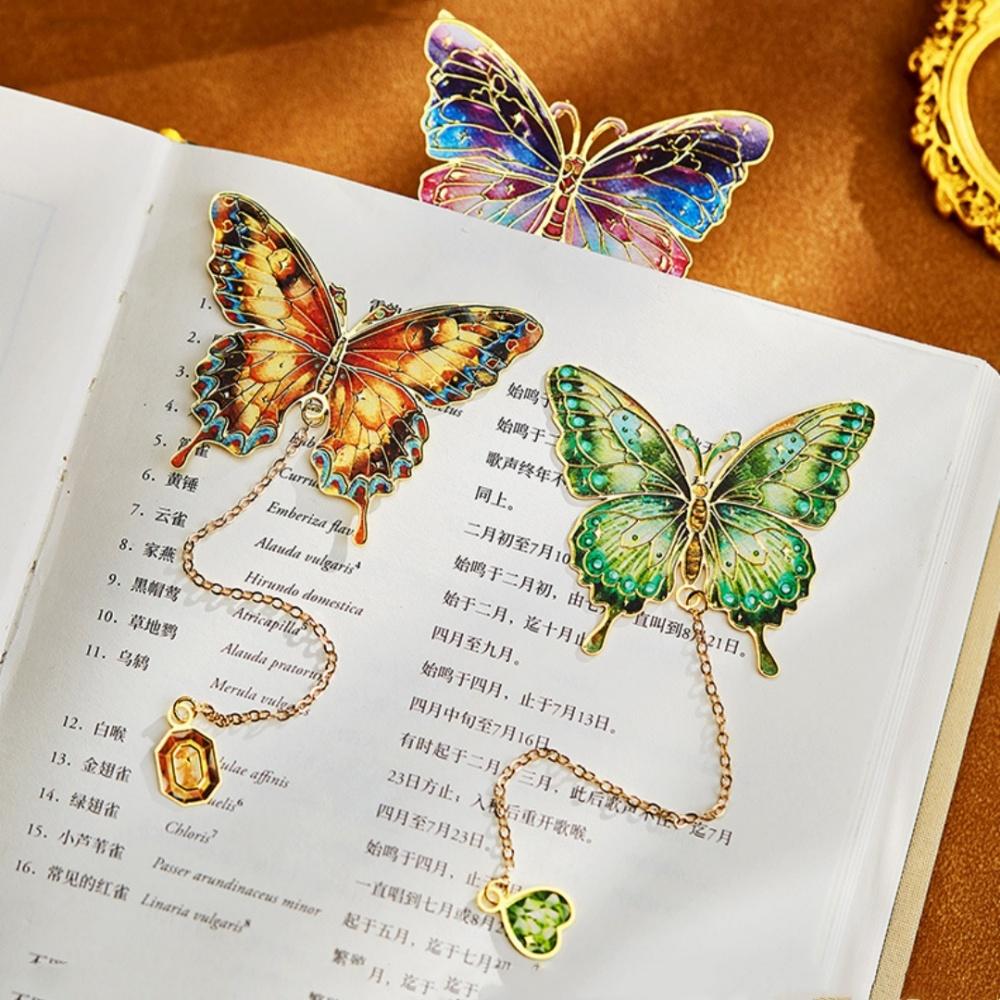 Artistic Book Clip High-Quality Oil Painting Bookmark Exquisite Bookmark Separator Colorful Butterfly Metal Bookmark For Gift