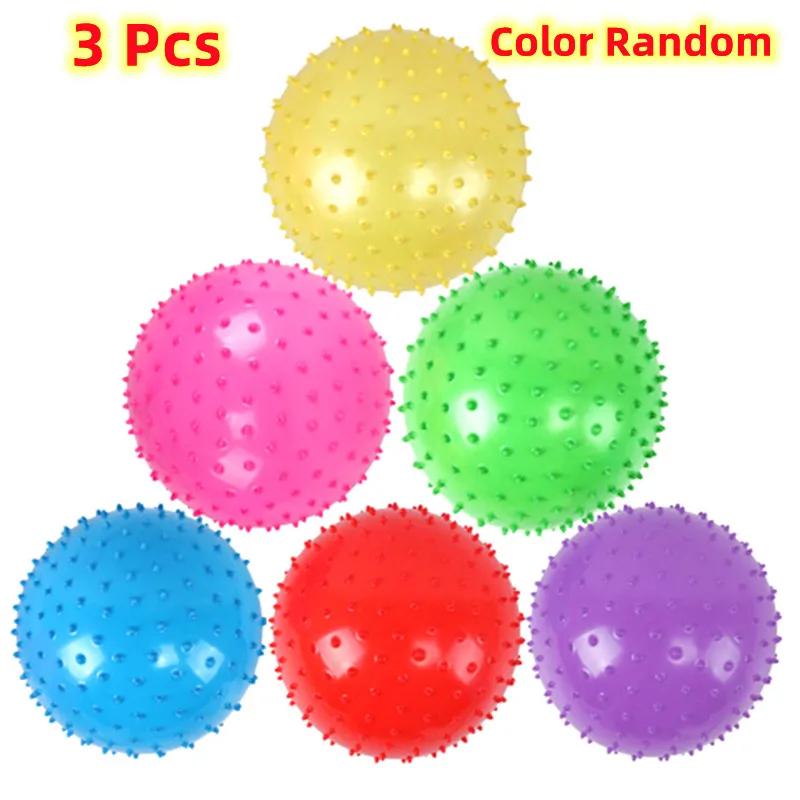 3Pcs 16cm Interactive Games Kids Inflatable Ball Rubber Toy Baby Cartoon Thorn Large Balloon Developmental Children Ball Toys