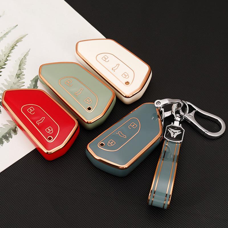 TPU Car Key Case Cover for VW Golf 8 MK8 Teramont ID.3 ID.4 ID.5 Skoda Enyaq iV Octavia Seat Leon Auto Accessories