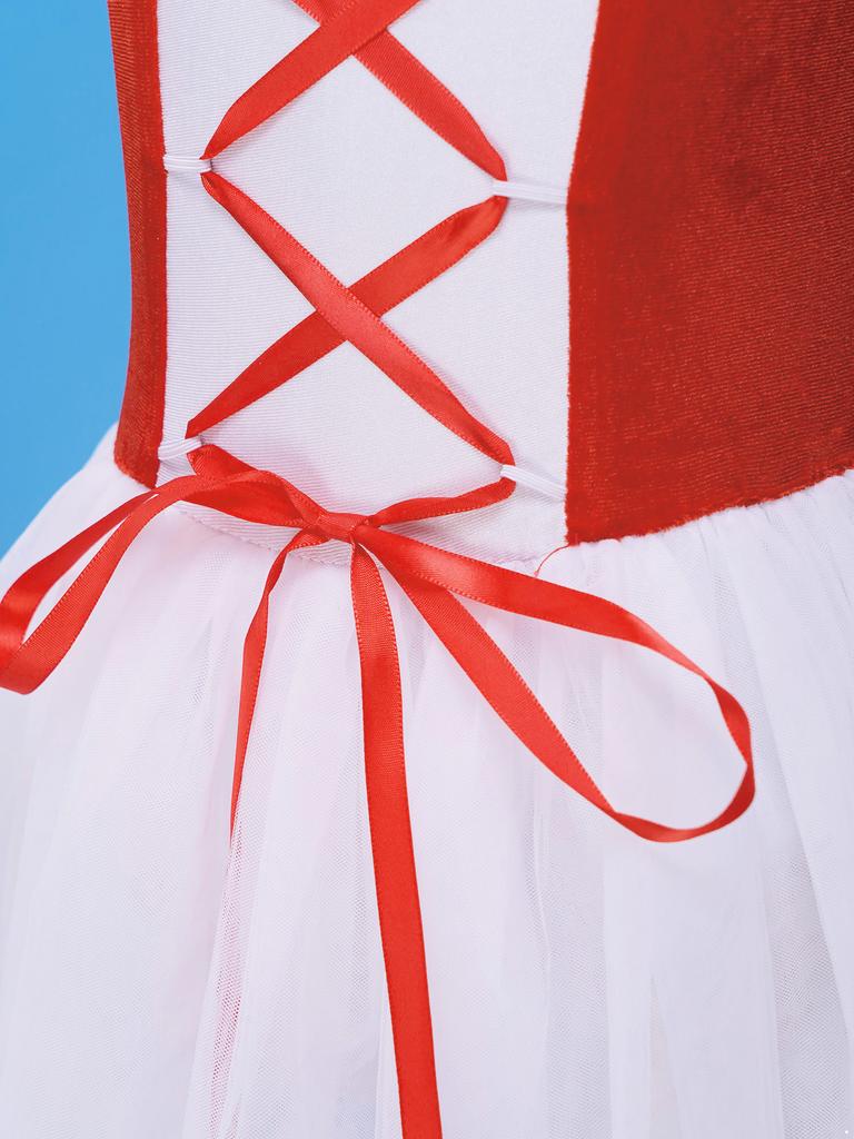 Детский бархатный сетчатый балетный купальник с кружевными рукавами-пузырями и пачкой, платье для танцев и гимнастики