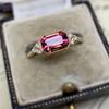 Кольца женские Huitan Red Cubic Zirconia, темпераментные, на свадьбу, годовщину, на женские пальчики, аксессуары, подарок, новые модные ювелирные изделия