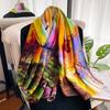 Women'S Summer Sun Chiffon Scarf Geometric Print Sun Shawl Silk Elegant Beach Color