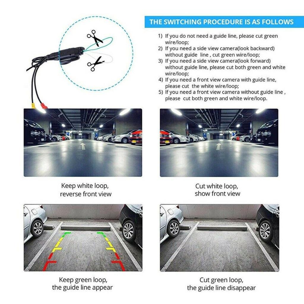 1080P AHD/CVBS Car Rear/Front/Side View Camera Kit - Night Vision Backup Cam with Parking Guide Mirror