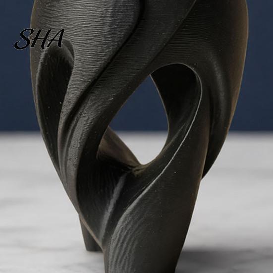 Desktop Ornament 3D Printed Owl Figurine, Hollow Modern Art Sculpture with Matte Black Finish, Minimalist Desk Decor for Home Office Bookshelf,