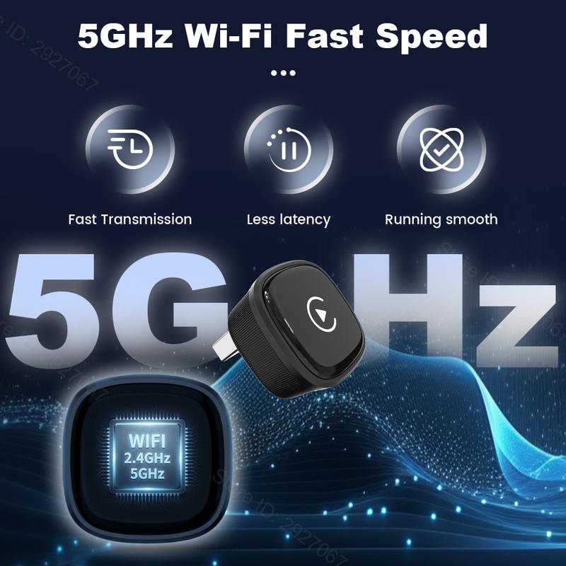 Mini Ultra 4 Wireless Android Auto Box CarPlay Adapter Wired To Wireless Dual Mode USB Plug and Play Car Play Dongle OTA Update