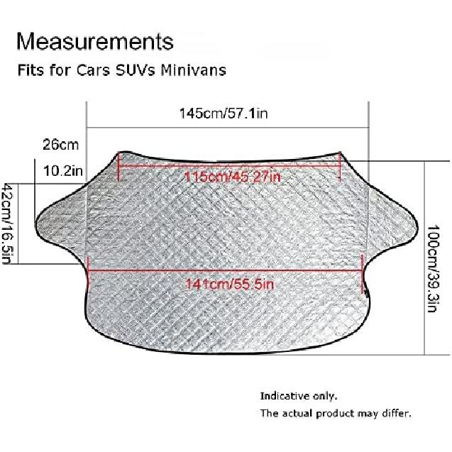 Beicarin Car Windshield Cover, Heavy Duty Ultra Thick Protective Windscreen Cover - Snow Ice Frost Sun UV Dust Water Resistent - Pefect Fit For Cars
