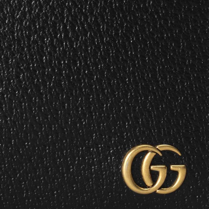 GUCCI GG Marmont Leather Wallet Men's Black (Unisex) Wallets 760212 DJ20T 1000