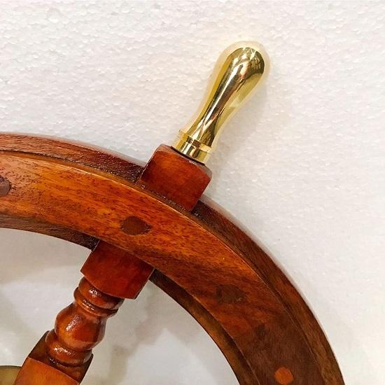 Твердая латунная ручка 18-дюймовая деревянная корабельная руль Шлюпка с антикварным настенным декором