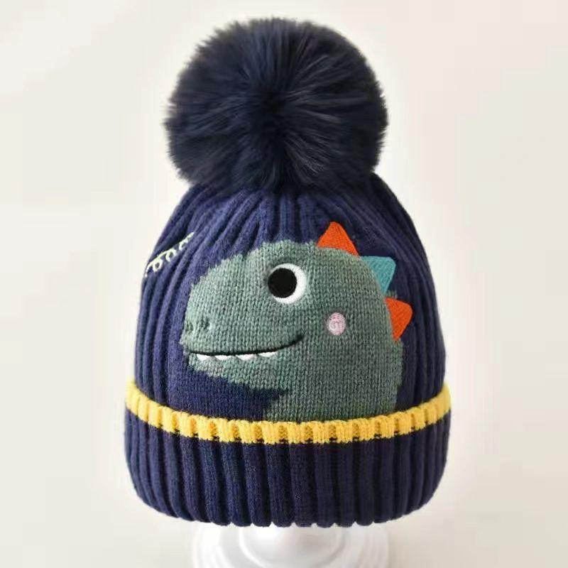 Children's Knitted Wool Hat Cartoon Cute Winter Boys and Girls Winter Baby Hat Warm Ear Protection