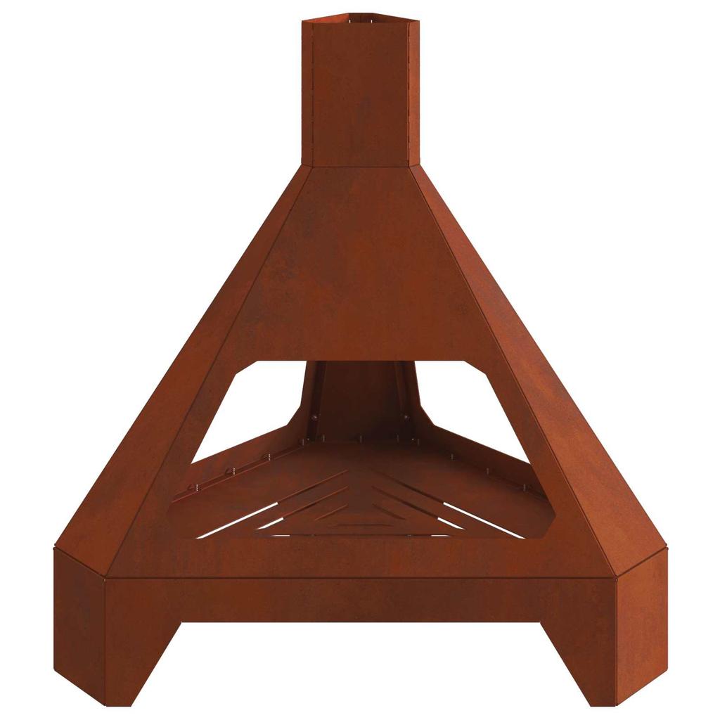 Fire Pit Brown 50 x 43 x 52 cm Weatherproof Steel