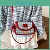 Black Apple Pu Girls Satchel With Car Stitching And Plaid Pattern For Daily Commute