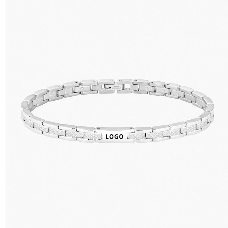 Trendy Non-Fading Stainless Steel Magnetic Bracelet for Men - 18K Gold Plated Adjustable Watch Band Chain Style Bracelet