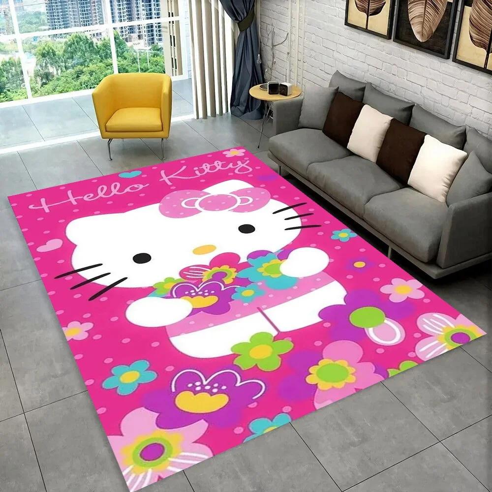 Ковер с мультяшной девочкой Sanrio Новый ковер с кошкой Hello Kitty для спальни, гостиной, дома, дивана, детский коврик для ползания