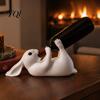 Housewarming Gift for Wine Enthusiasts Creative Rabbit Rack, 3D Printed PLA Desktop Holder, Stable Kitchen Bar Counter Ornament Cute Bunny Bottle