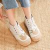 Handmade Embroidered Ethnic Style Flat Cloth Shoes Round Toe Lace-up Linen Cotton Women's Short Boots