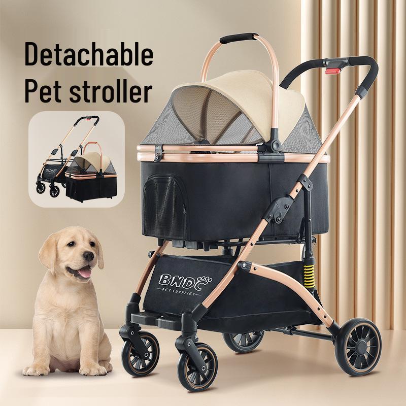 BNDC Universal Large Space Foldable Pet Stroller for Cats and Dogs