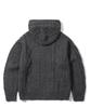 TRILLION Washable Aran Cable Hooded Zip-Up Knit (Charcoal)