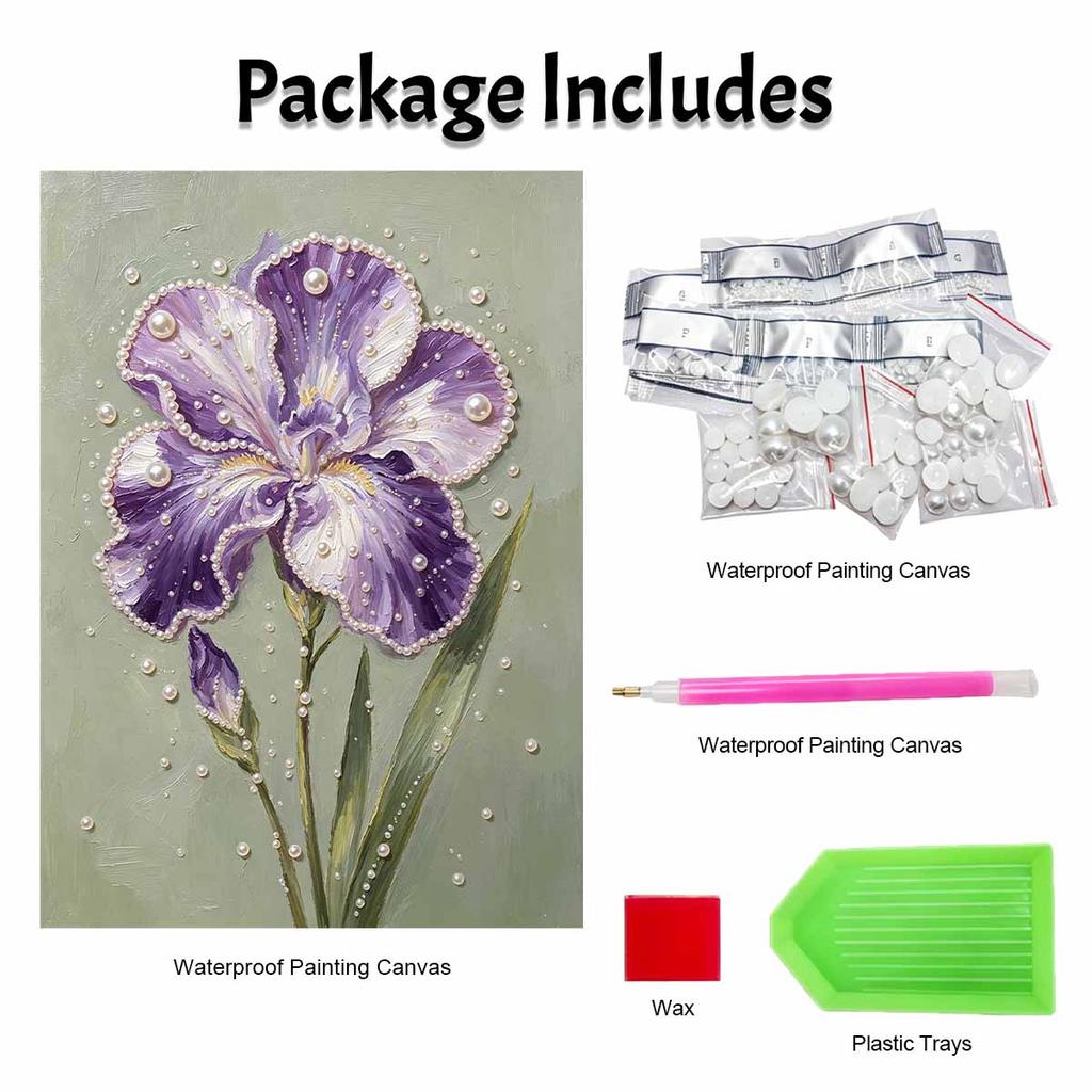 Pearl painting kit DIY purple iris flower artistic home decoration painting