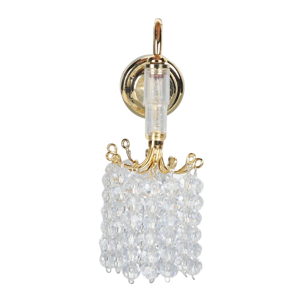 1:12 Scale Dollhouse Lamp Bead Decoration Wall Lamp 130mAh Battery Powered Miniature Furniture