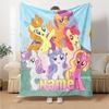 Little Pony (5) Customize Text Blanket Lightweight Personalized Blanket Comfortable Great for Sofa Livingroom Picnics Home Decor Four Seasons Universa