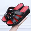 Women's High Heel Slippers Summer Wear Thick Bottom Fashion Home Non-Slip Mother Shoes Soft Bottom Social Wedge Women Sandals