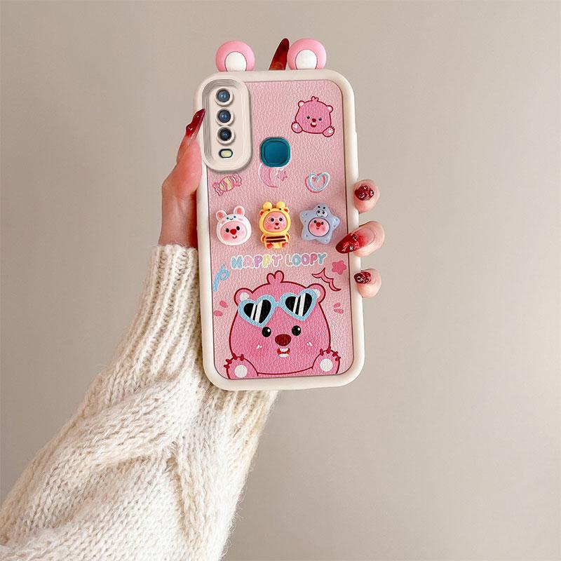 KEYSION Милый чехол с 3D-мультяшным изображением уха для VIVO Y17 Y15 Y12 с браслетом, мягкий силиконовый противоударный чехол для телефона VIVO Y11 2019