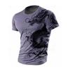 3D Dragon Print Men's T-Shirt Summer Daily Casual Men's Street T-Shirt Outdoor Sports Short Sleeve Urban Fashion Men's T-Shirt