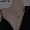 Necklace for Women Long Strip CZ Clavicle Chain Necklace Fine Jewelry Gifts S-N739
