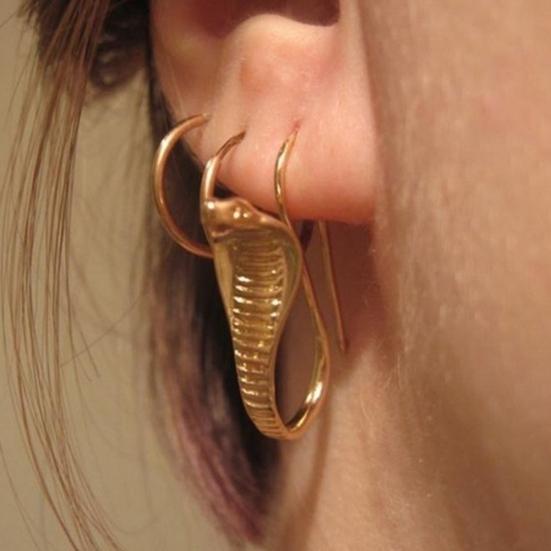 Винтажные женские резные серьги-крючки с подвеской в виде змеи и кобры, ювелирные изделия