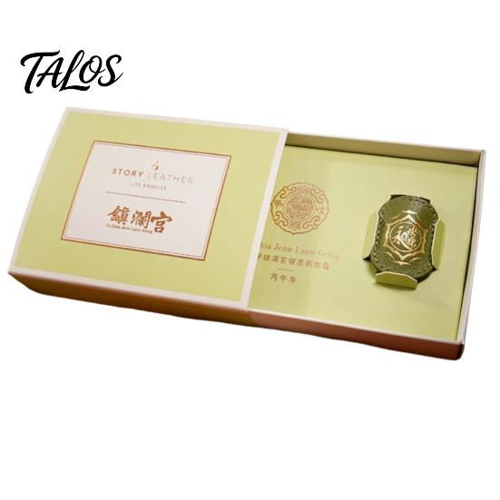 Chinese Culture Collectible Golden Turtle Feng Shui Ornament with Faux Leather Sleeve, Handmade Prosperity Wealth Talisman for Luck And Prosperity,