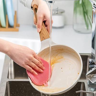 Многоцелевая кухонная щетка-губка для чистки кастрюль, сковородок, фруктов, овощей, инструмент для мытья посуды, случайный цвет