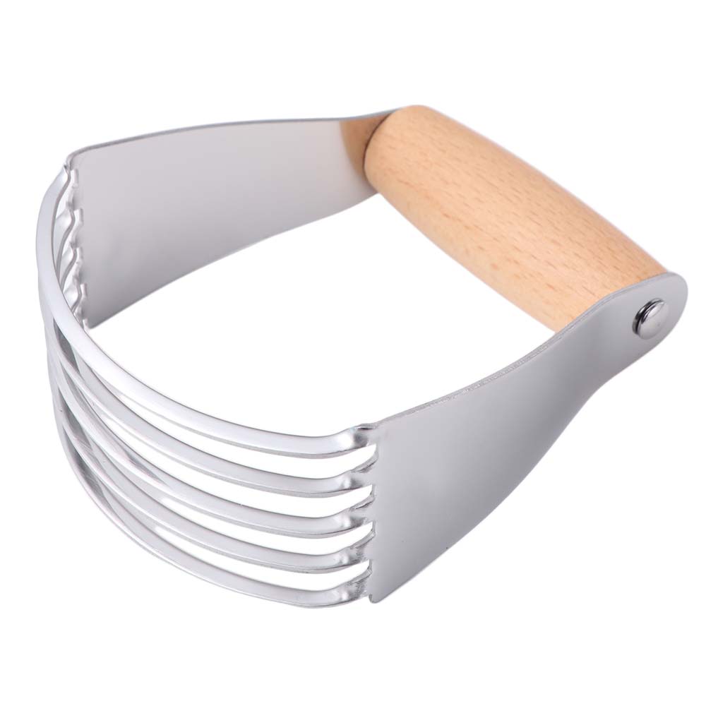 Stainless Steel Butter Churner Wood Handle Dough Mixer Egg Beater Flour Cutter Cream