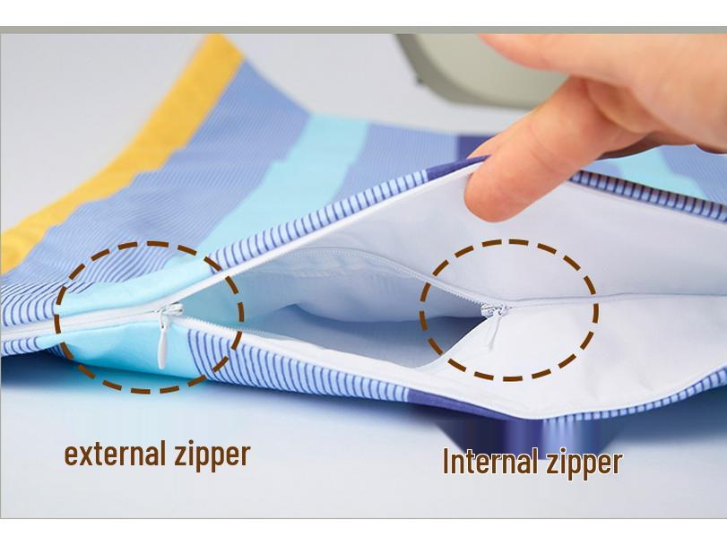 Наволочка для подушки с гречневой лузгой: Чистый хлопок, Двойная молния, Утолщенный, Безопасный для детей мешок для наполнителя подушки, Домашний текстиль.