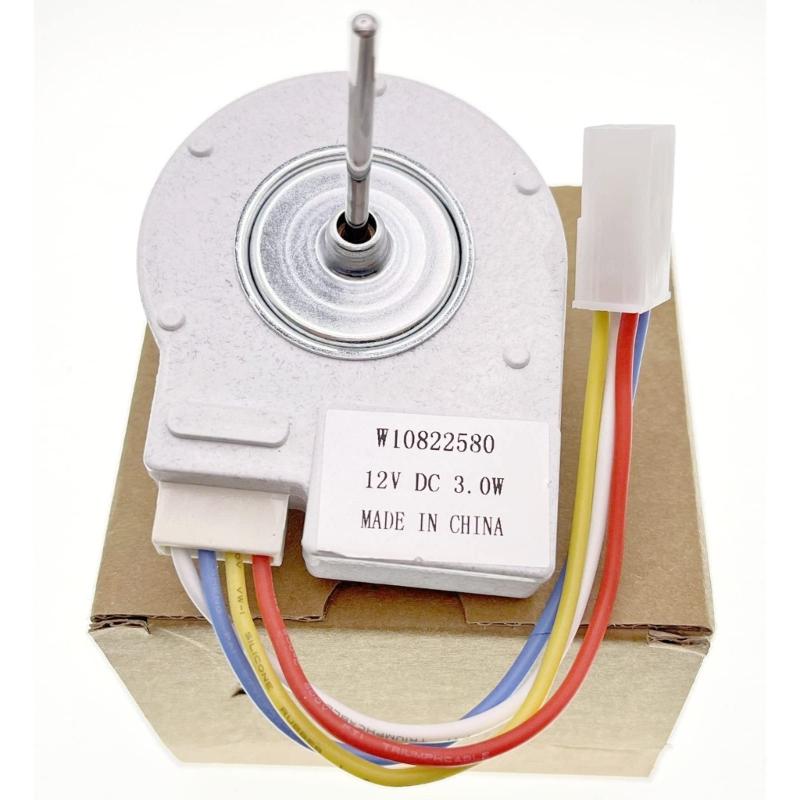 12V W10822580 Refrigerator Fan Motor Assembly For W10255195 2259385 UDQT22WP1 8201589 W11671461 Replacement Housing