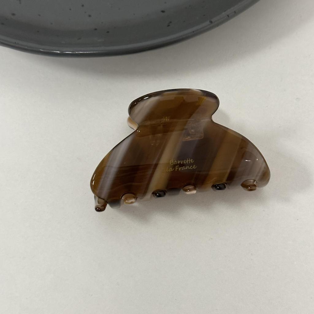 Корейская заколка для волос среднего размера из ацетата конфетного цвета с золотой этикеткой