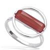 Silver Ring 'Boho' Silver Red (rhodium) - 16 Mm