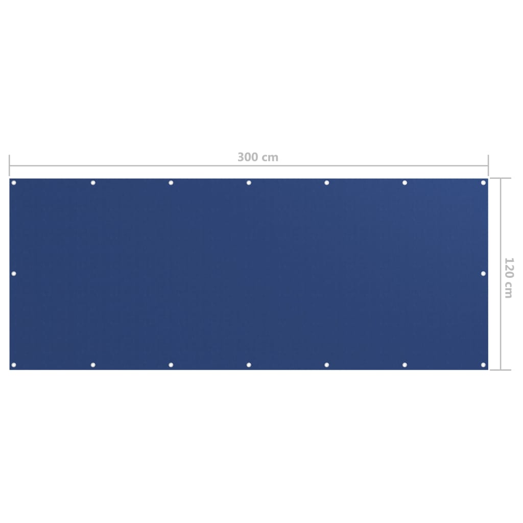 Balcony Privacy Screen Blue 120 x 300 cm Oxford Fabric