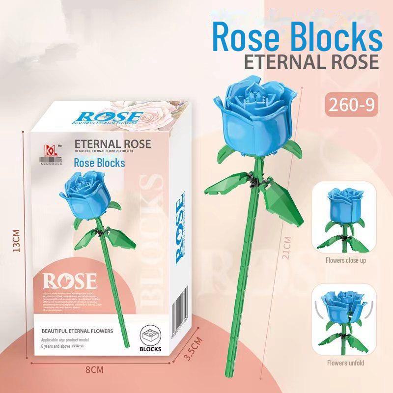 Трансграничные цветочные строительные блоки: Совместимый с Lego набор игрушек для сборки розы, подсолнуха и тюльпана